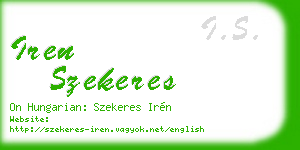 iren szekeres business card
